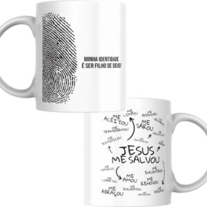 Caneca Porcelana Religiosa Jesus Me Salvou