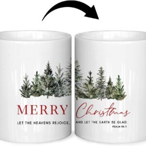 ignytiger Caneca de café de árvore de Natal, caneca de café com versículo bíblico, caneca de árvore de feliz Natal, presentes cristãos para mulheres e homens, presentes de versículo da Bíblia,