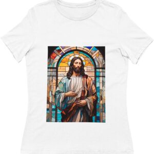 Palavra Wear | Camisa Feminina Standard Vitral de Jesus | Camiseta Cristã de Qualidade