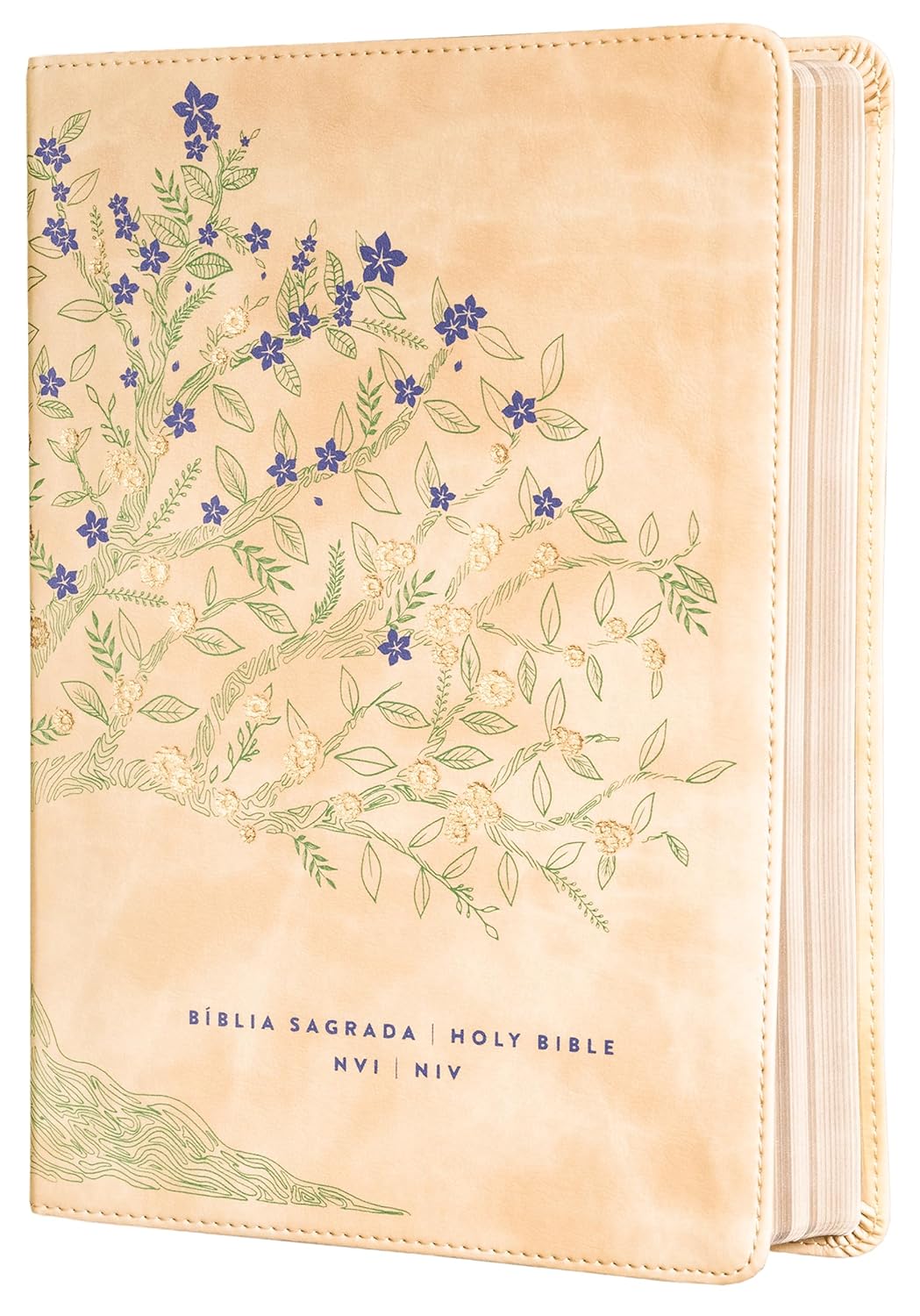 Bíblia Bilíngue NVI/NIV, Português/Inglês, Couro-soft, Bege, Leitura Perfeita - Imagem 3
