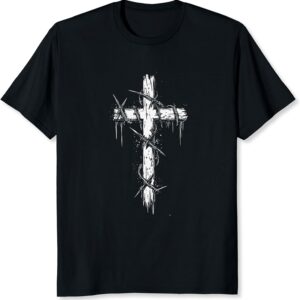 Camiseta masculina Jesus Cross Camiseta cristã para homens Presentes Cristãos Faith Graphic Tee