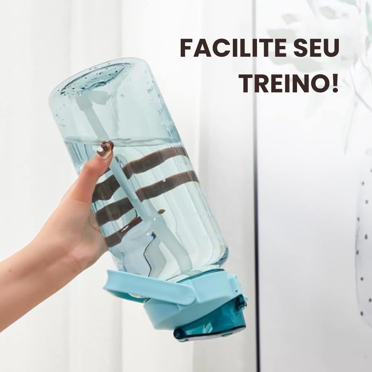 Garrafa de Água 2 Litros com Canudo para Esportes, Academia, Acampamento, Escola Squeeze Casa Buritis - Imagem 4