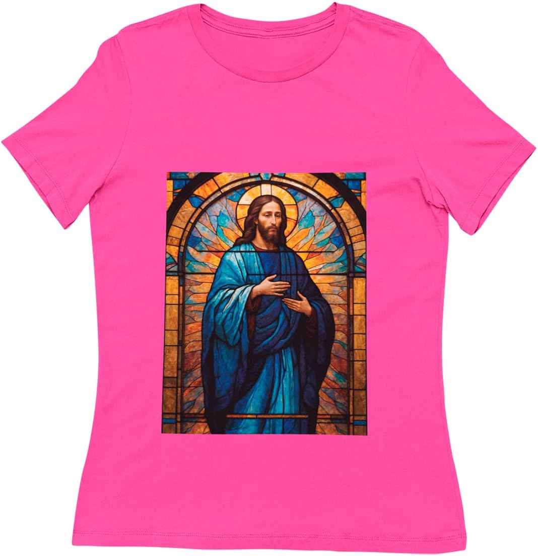 Palavra Wear | Camisa Feminina Jesus Arte Gótica | Camiseta Cristã de Qualidade