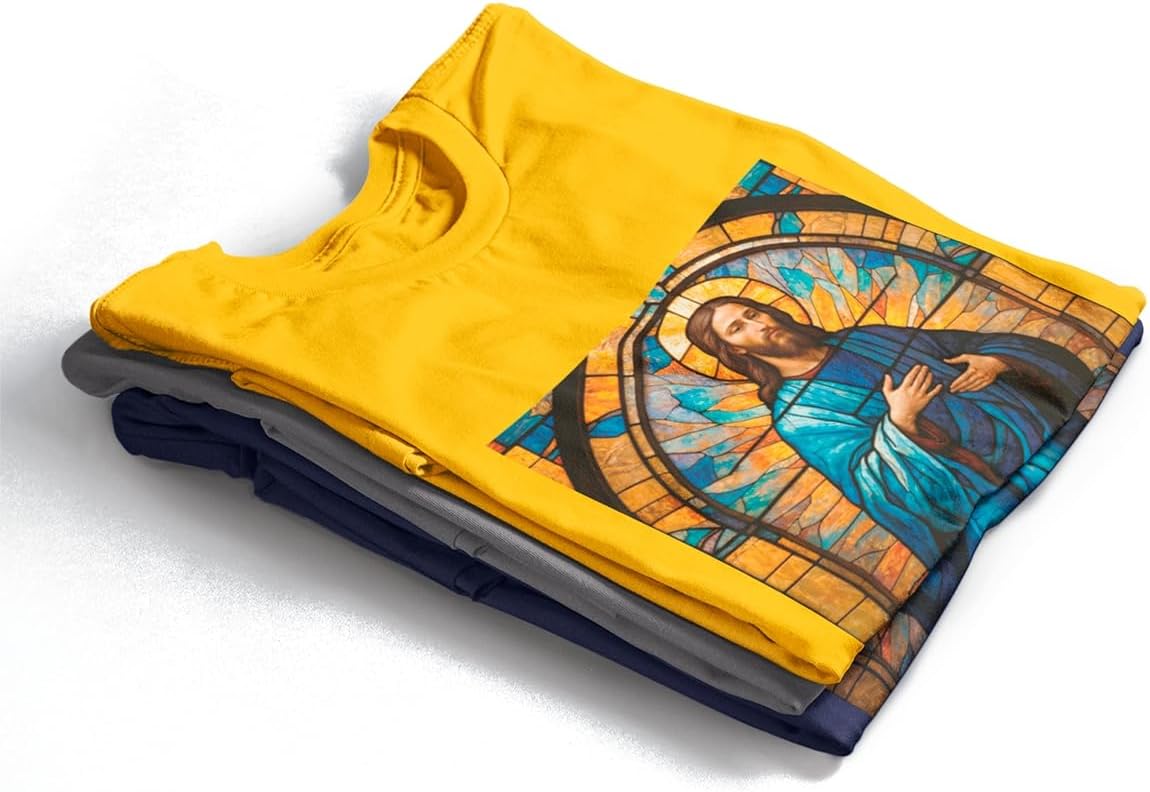 Palavra Wear | Camisa Feminina Jesus Arte Gótica | Camiseta Cristã de Qualidade - Imagem 3