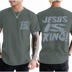 Camisetas Cristãs para Homens Jesus is King Camiseta God Faith Inspirational Religious Sayings Tees Funny Bible Verse Tops